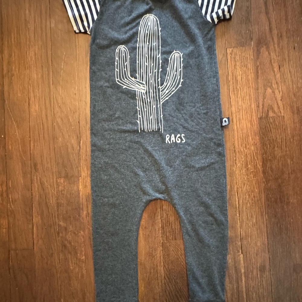 Rags To Raches Gray Cactus Romper